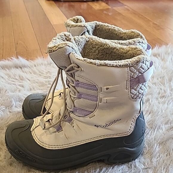 Columbia bugaboot celsius girls waterproof insulated purple, gray and white boot - Picture 3 of 11